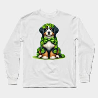 Clover Bernese Mountain Dog St Patricks Day Long Sleeve T-Shirt
